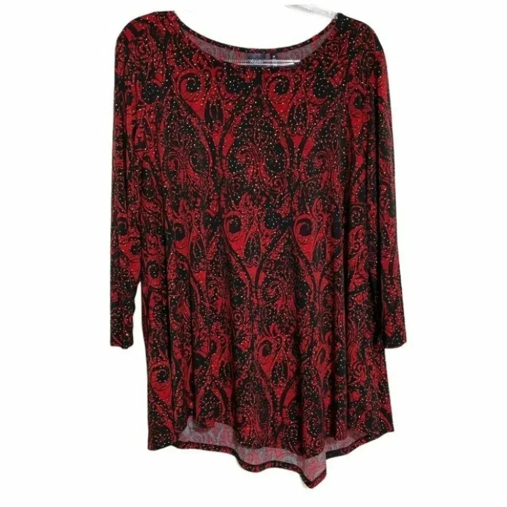 Rafaela 2X Embellished red black tunic Dark Romantic Whimsigoth
